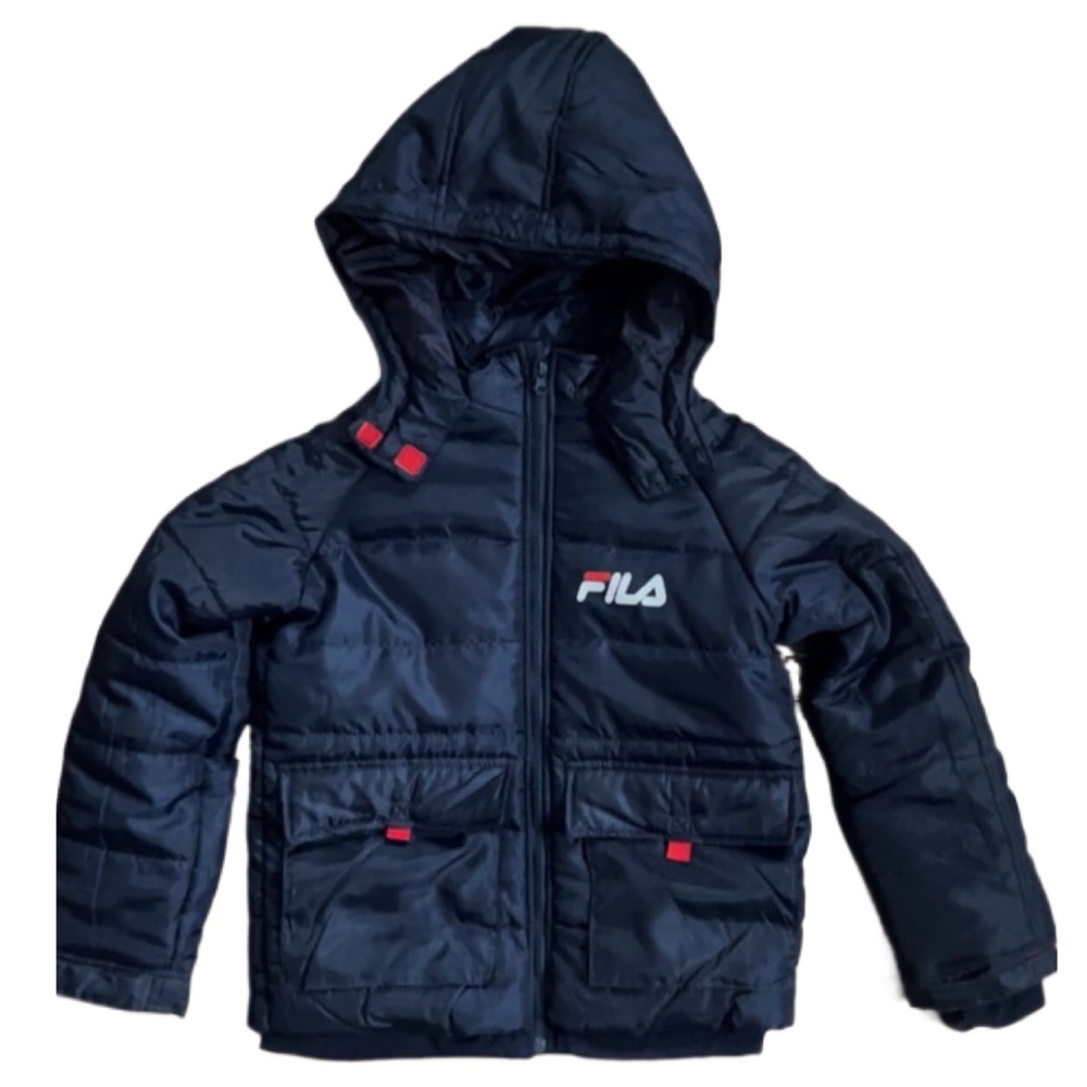 FILA down filled Jacket size Boys 10/12 blue and red perfect condition